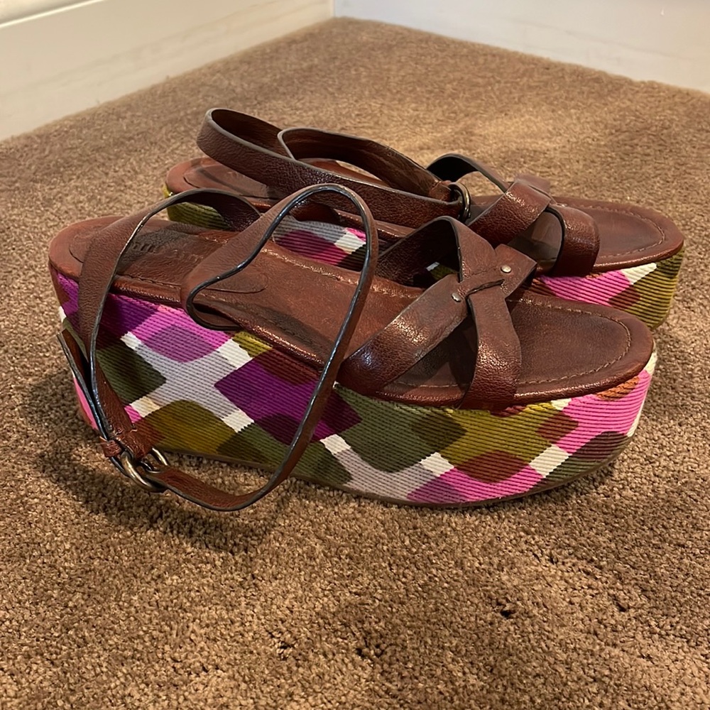 Mou Miu ankle wrap platforms